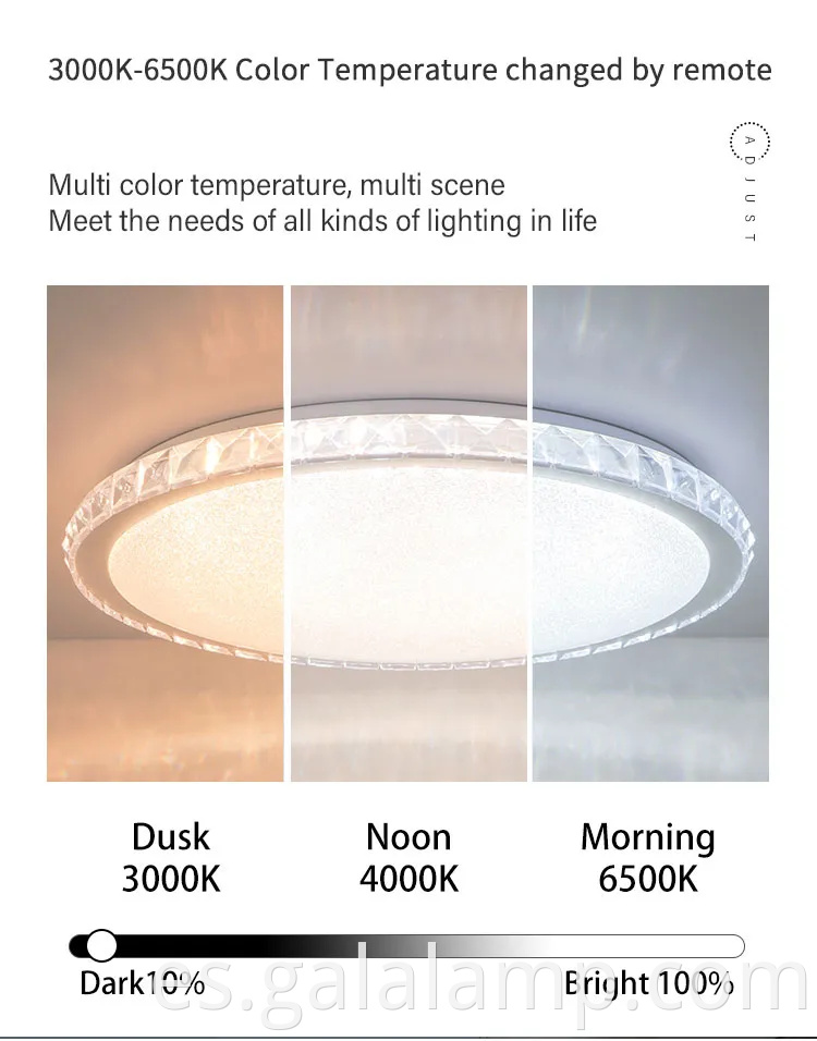 Moderno inteligente, redondo LED, estilo cristalino, luz de techo ultra delgado